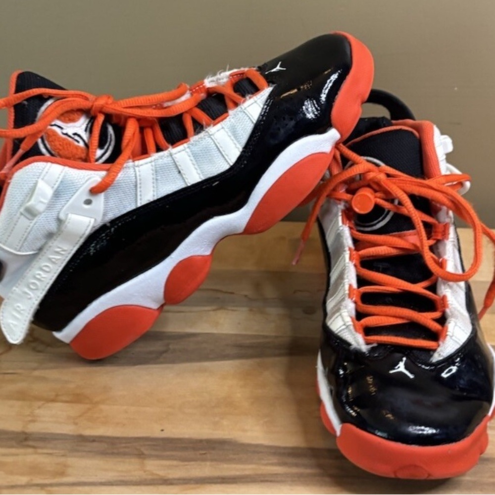 Jordan Kids Sneakers - Black, White, and Red 5Y